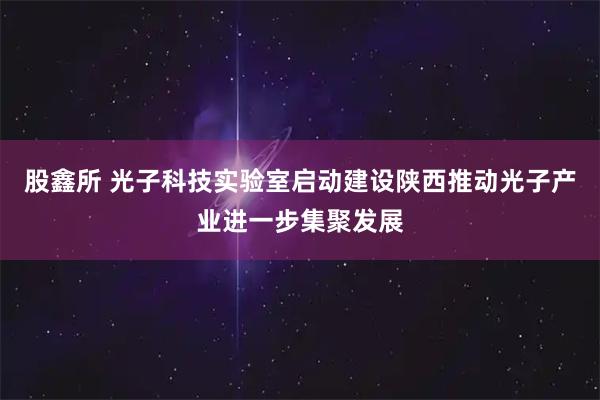 股鑫所 光子科技实验室启动建设陕西推动光子产业进一步集聚发展