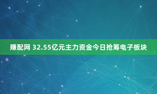 赚配网 32.55亿元主力资金今日抢筹电子板块
