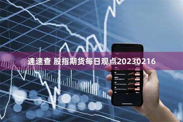 速速查 股指期货每日观点20230216